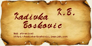 Kadivka Bošković vizit kartica